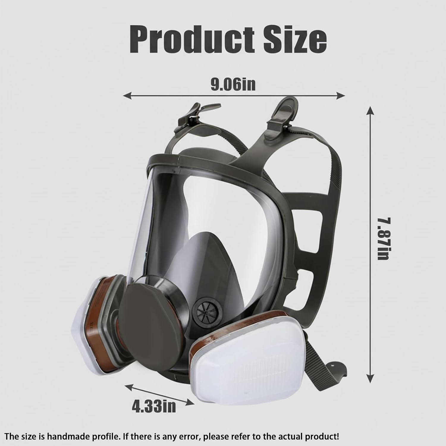 Aconite Respirator Mask with Filters, 10 Spare Dust Pads, Reusable Spray Paint Full Face Mask for Painting,Welding,Sanding,Industry,Dust and Construction Work