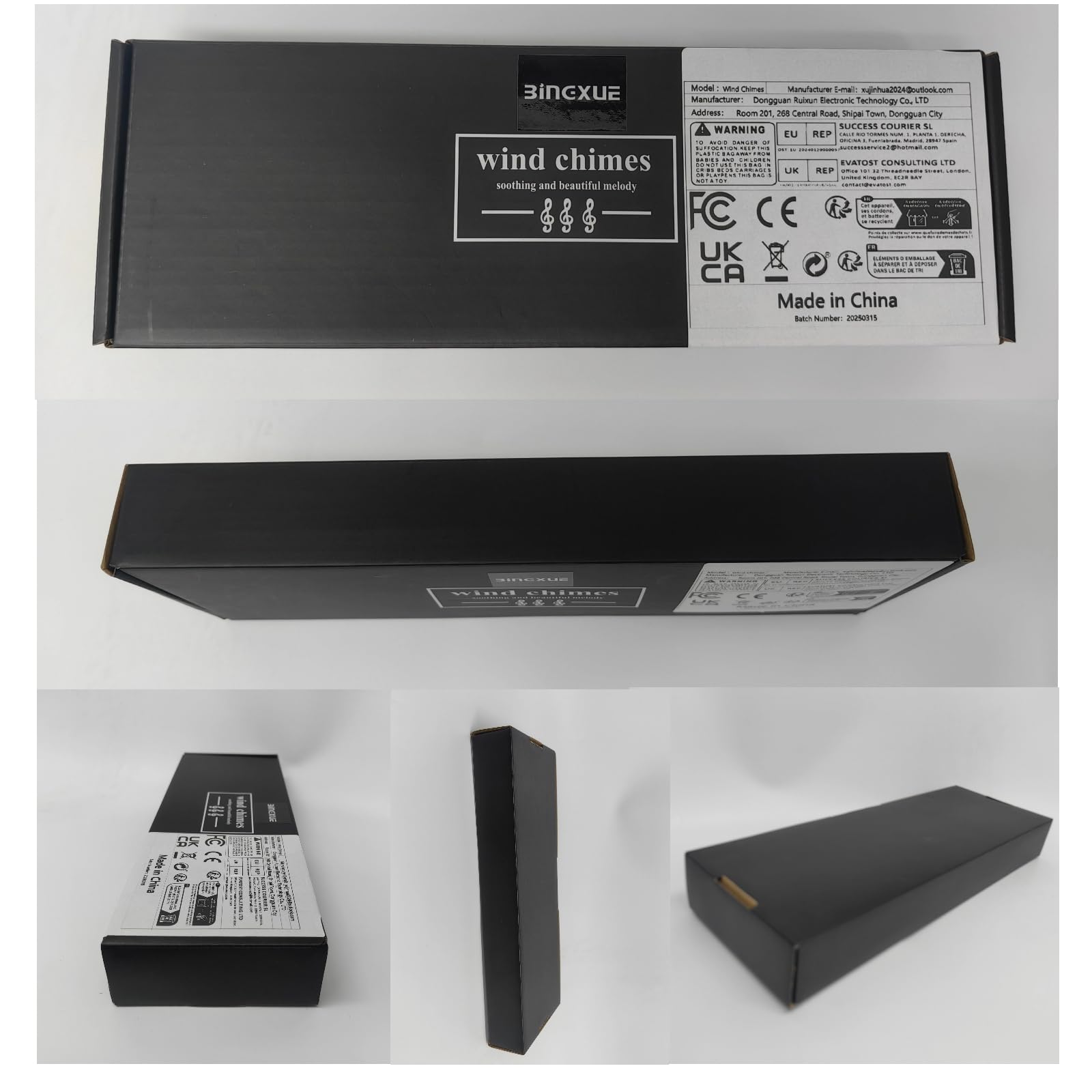Vento campanelli per fuori legno simpatia vento commemorativo la perdita di un amato madre padre regalo arredamento della casa giardino all'aperto patio (nero, 26Inch)