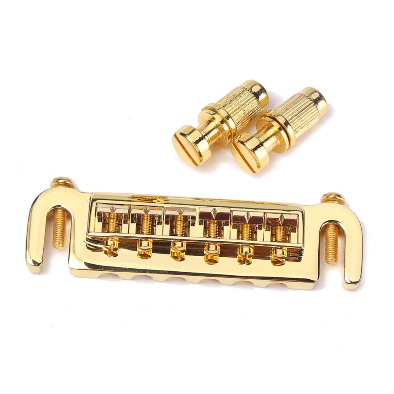 Totority Guitar Bridge Accessory Roller Saddle for Electric Guitar Replacement Part Ga107 Style Gold