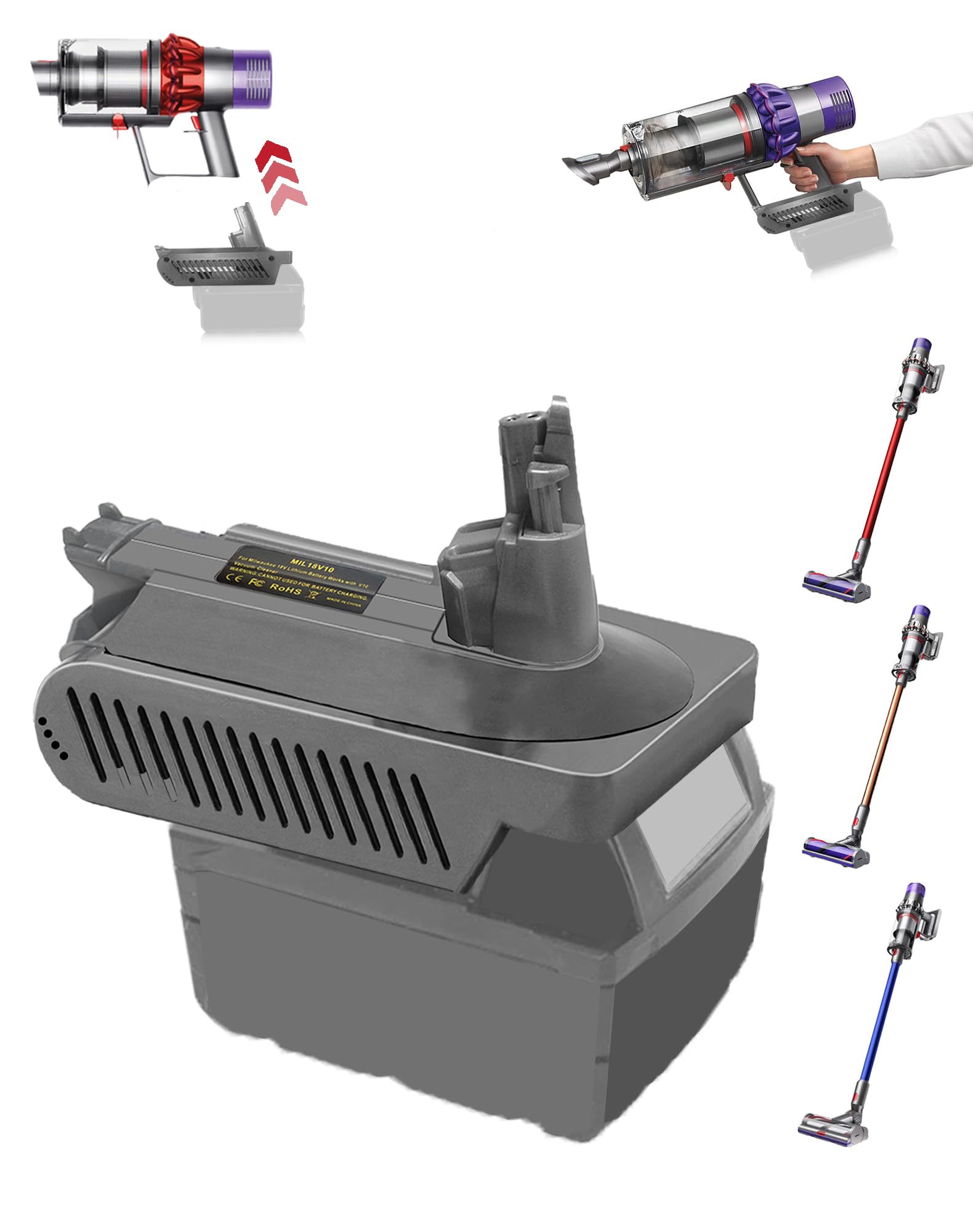 Photo 1 of TPDL Battery Adapter for Dyson V10/SV12 to Milwaukee 18V M18