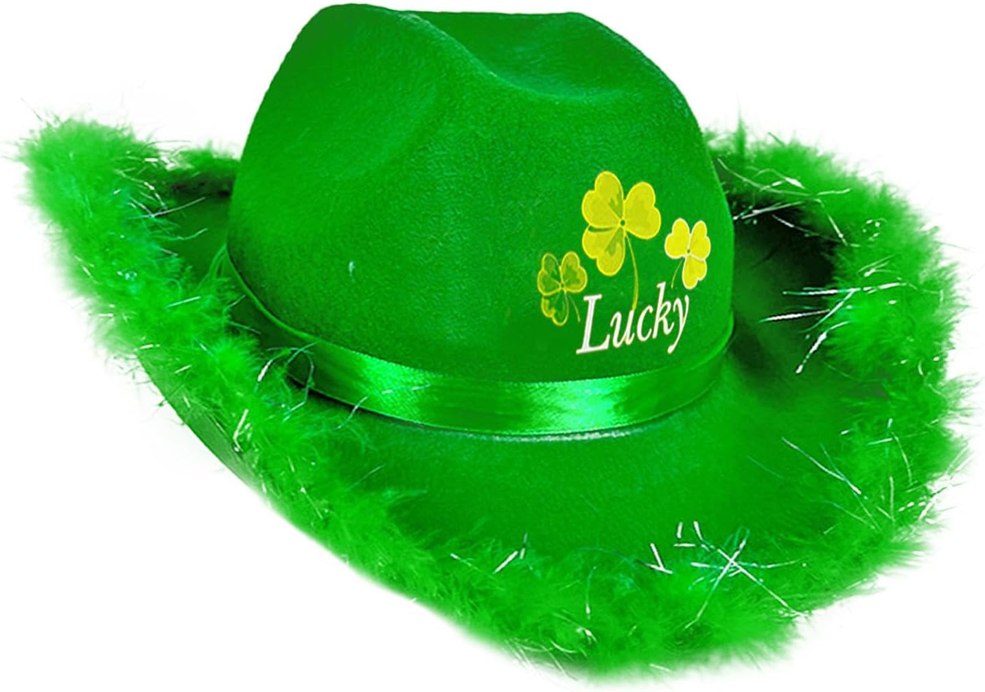 St. Patrick's Day Cowboy Hat - Unisex Western Caps | St Patrick Day Felt Cowgirl Hats Unisex Shamrock Comfortable for Halloween Irish Festival