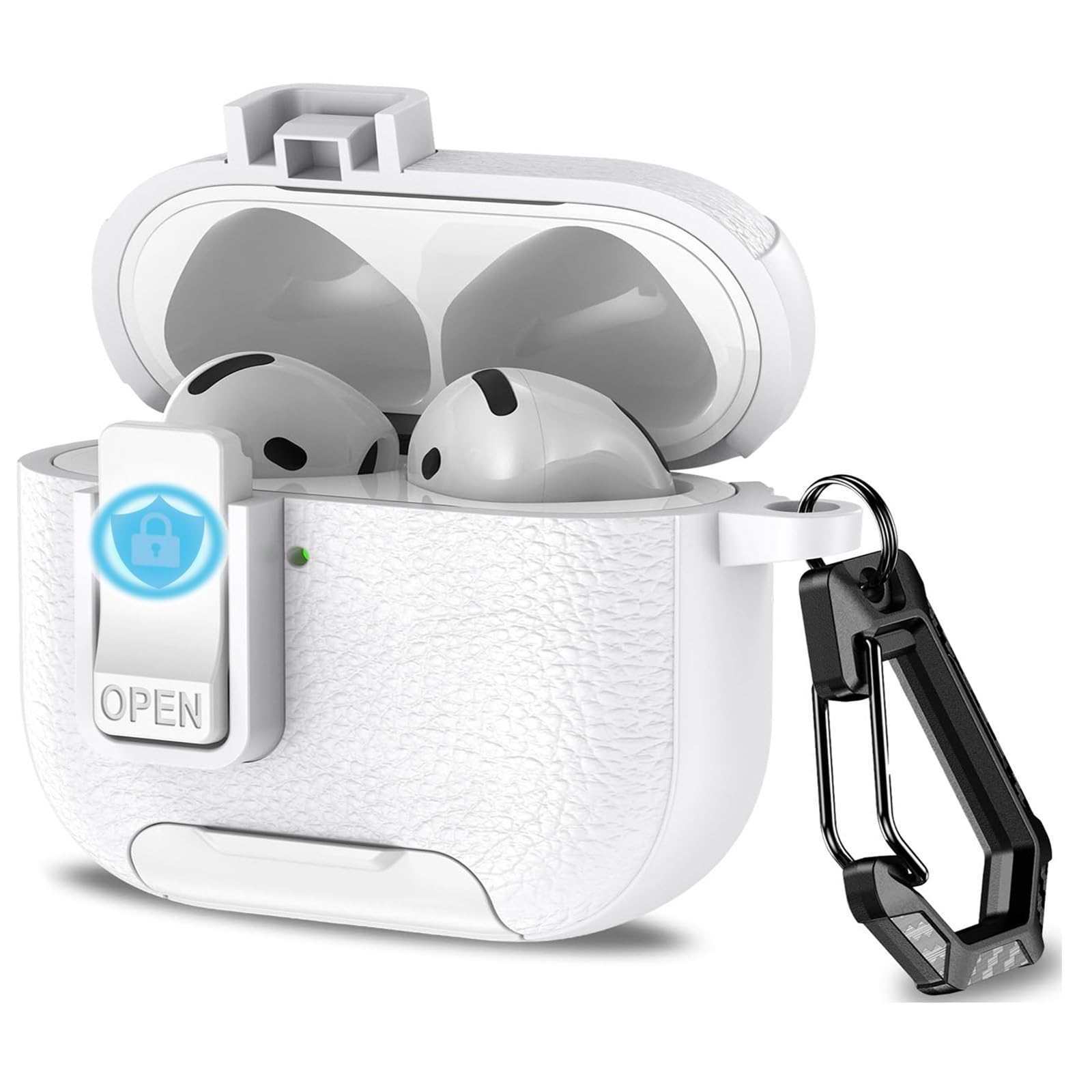 for Leather AirPods Pro 3 Case 2025 | Cute iPod Air Pods Pro 3 Case with Magnetic Lock | with Phone Holder &amp; Keychain | Airpods 3 Pro Cases for Man Women(Model A2700​​/A2931)(White)