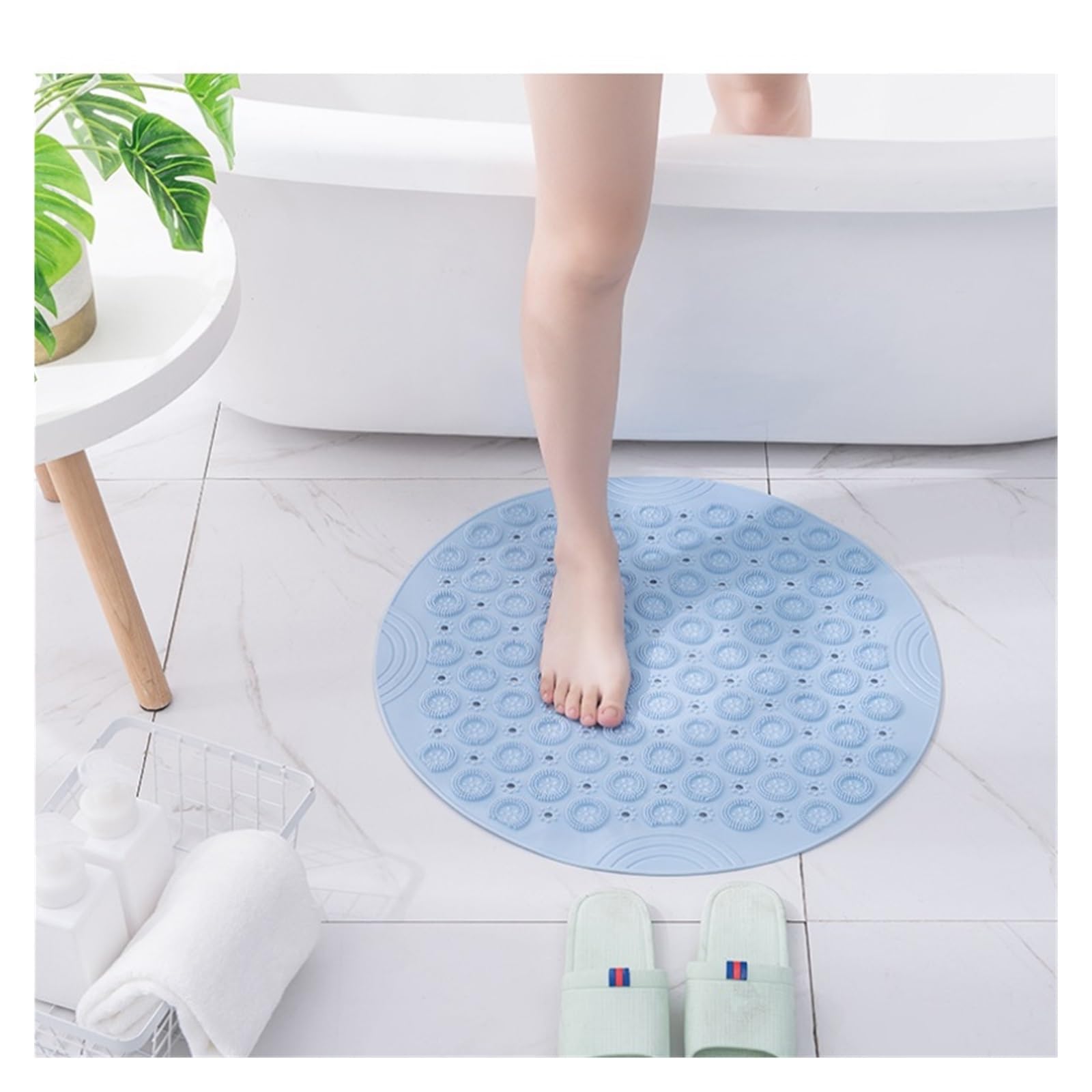 Tapis de Bain AntidéRapant Tapis de Bain Rond en PVC antidérapant