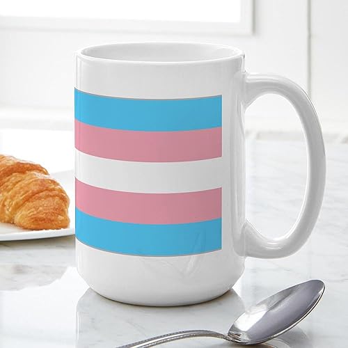 Miniatura 4 de CafePress Transgender Pride Flag Taza grande de 15 oz (15.0 fl oz) Taza de café de cerámica