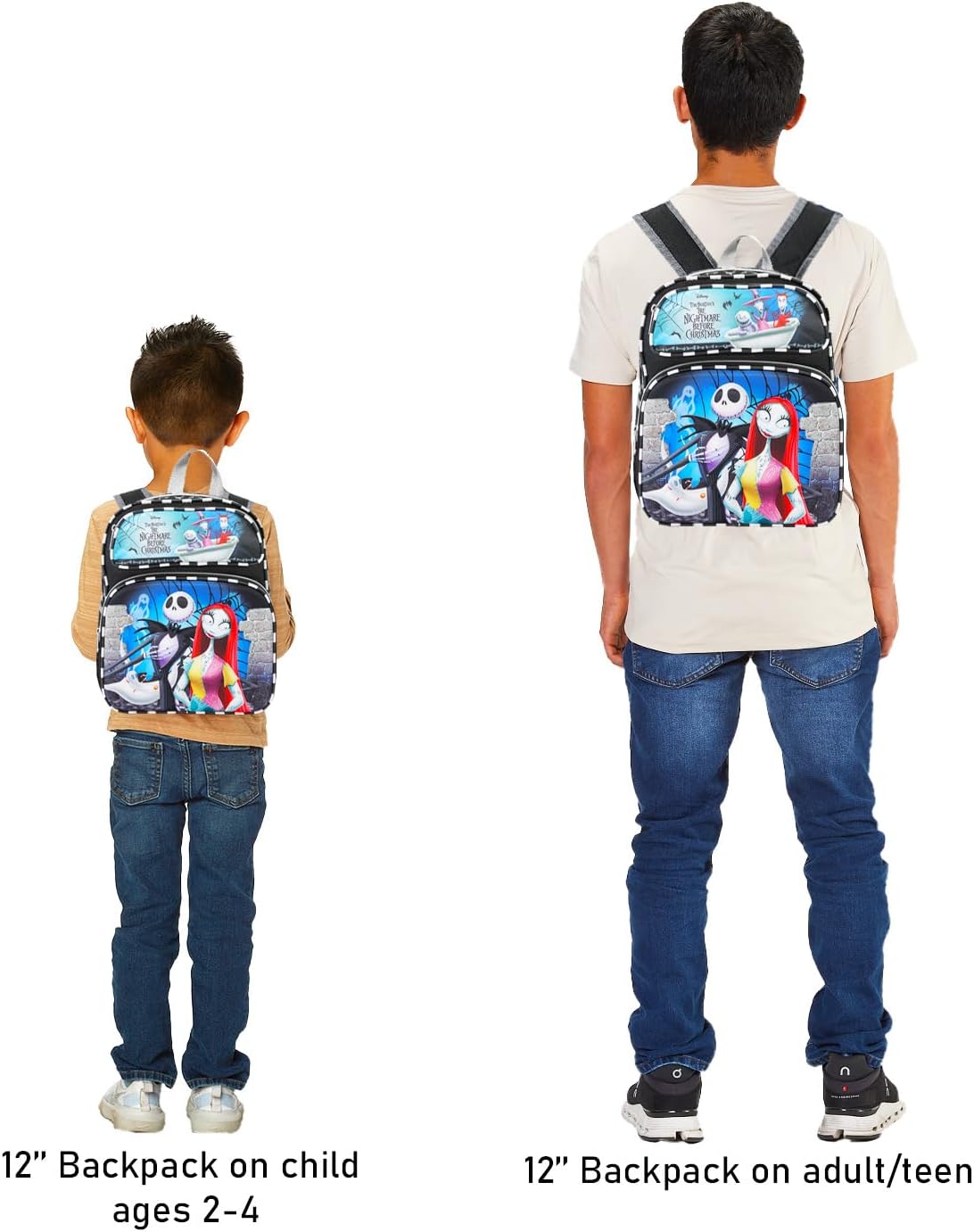 Nightmare Before Christmas Mini Backpack Set - Bundle 12” Jack Skellington Backpack, Stickers, Button | School Supplies for Kids, Teens & Adults