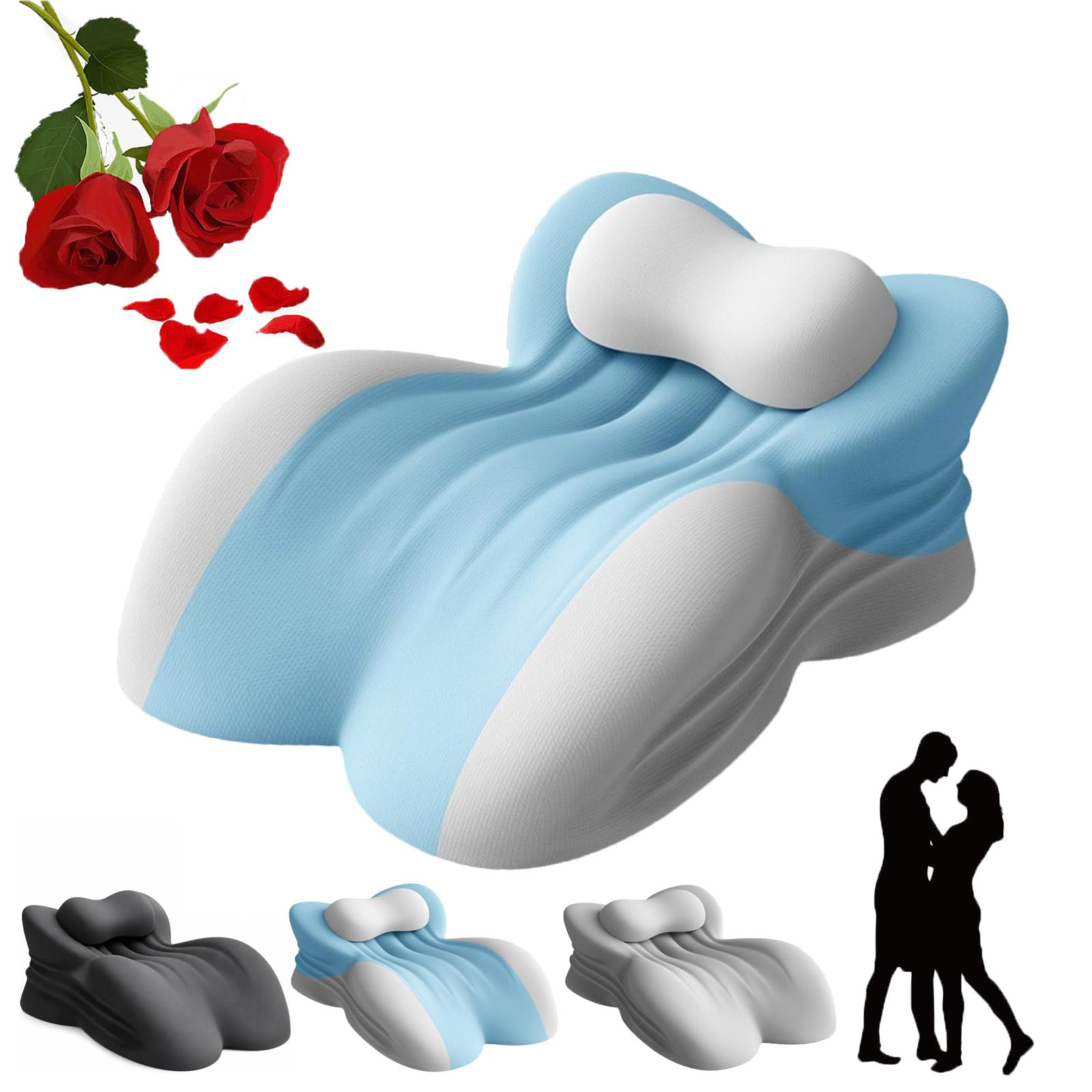 Intimitätskissen, Comfy Sleepers Kissen Sex, 27 Grad Sex Kissen, Memory Foam Keilkissen Mit Ergonomischer StüTzfunktion, Paarkissen für Intimität und Komfort