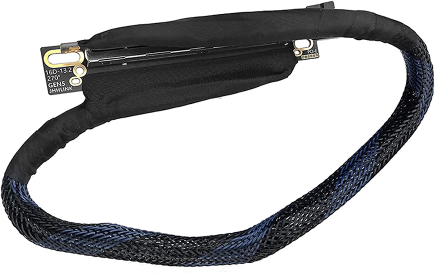 フレキシブル 270度 直角 PCIe 5.0 X16 グラフィックス エクステンダー ケーブル シルバーコーティング ターミナル