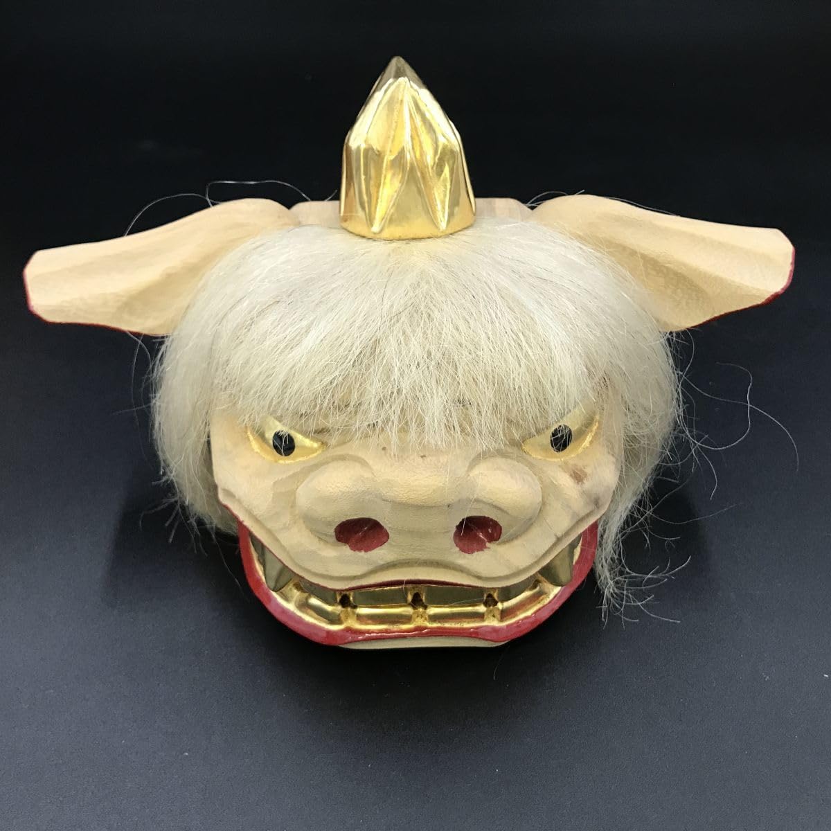 Amazon.co.jp: 旧家蔵出加賀古典千嶺作木彫獅子頭共箱【J309-030#80