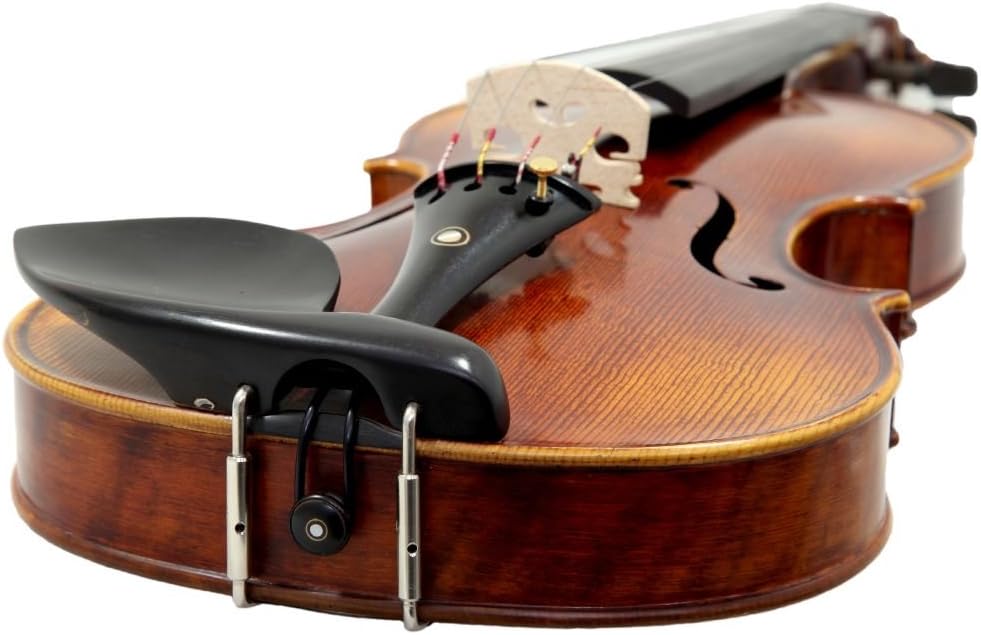 Paititi 4/4 Full Size PTVNHH100 Premium Hand Carved One-Piece Back Ebony Fitted Violin Outfit with Case, Bow, String, Tuner, Mute and Rosin