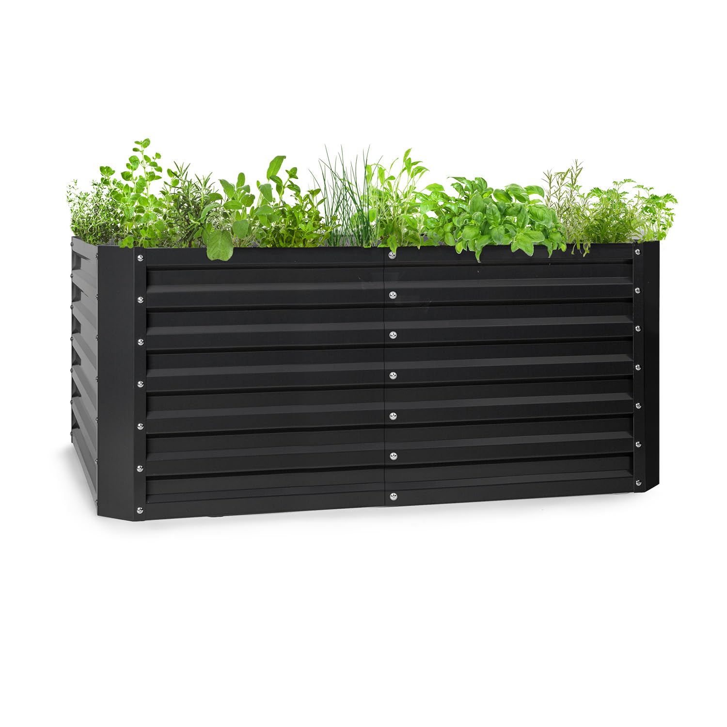 blumfeldt Jardinera de Metal, Resistente a la Intemperie, para balcón y jardín, bancal Elevado, galvanizado, 120 x 60 x 60 cm, Maceta Grande de 432 L, para Flores, Frutas y Verduras