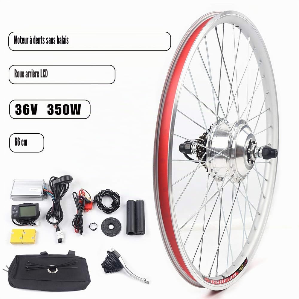 Kit de conversion de moteur électrique 36 V 250 W pour roue arrière Kit de conversion de vélo 26"