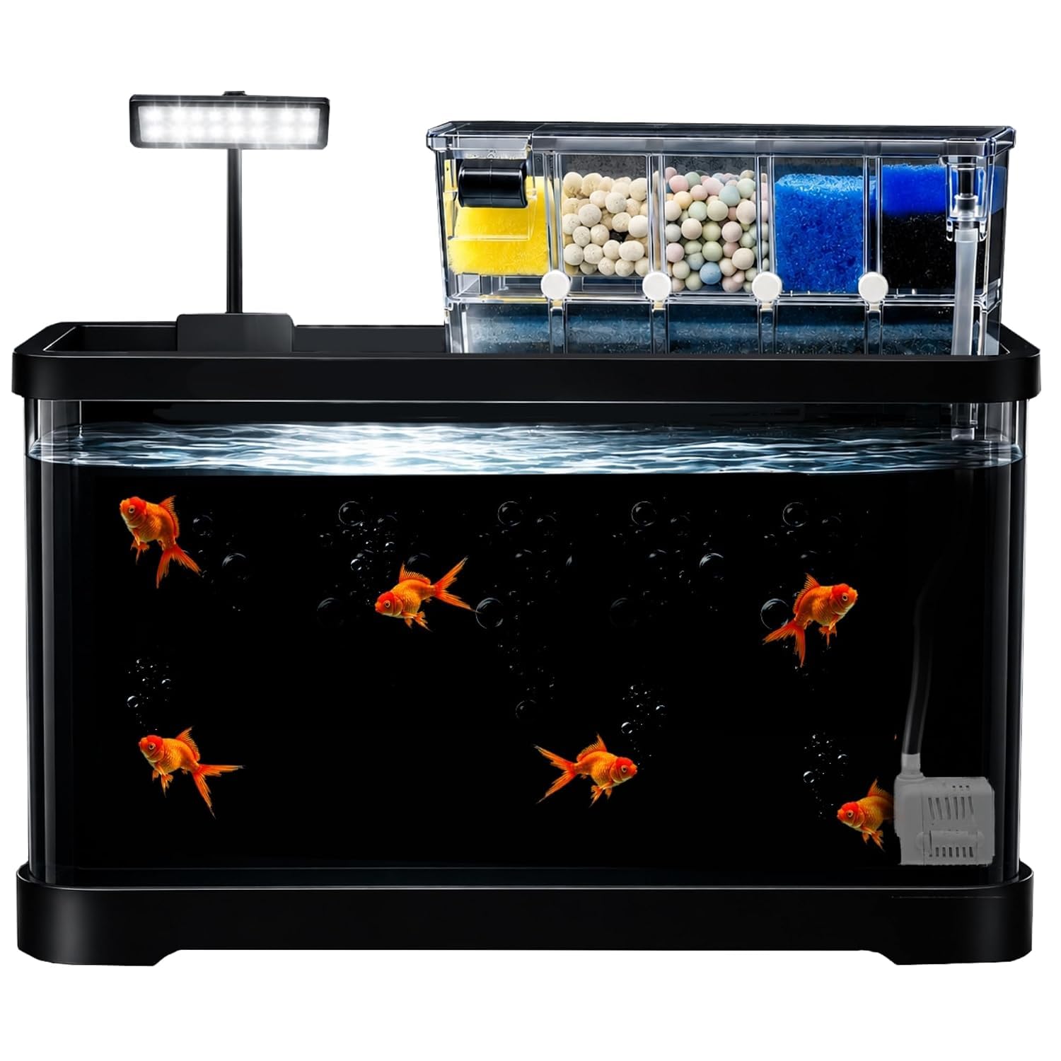 Buraq Curved Aquarium Fish Tank with Complete Setup Kit, Unbreakable Polycarbonate Moulded Aquarium Tank for Home & Office (Large (BL - 603))-image-23