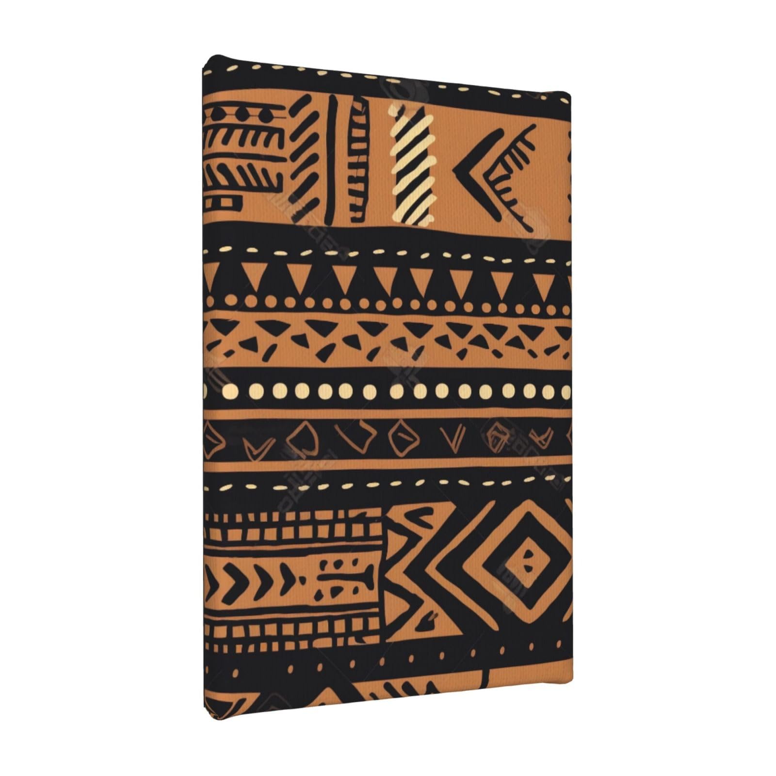 YKLJG African Mud Cloth Tribal Printed Wall Art Canvas Painting 20x30 CM Wooden Framed Picture Painting Artwork Prints for Bedroom Kitchen Home Office Decor