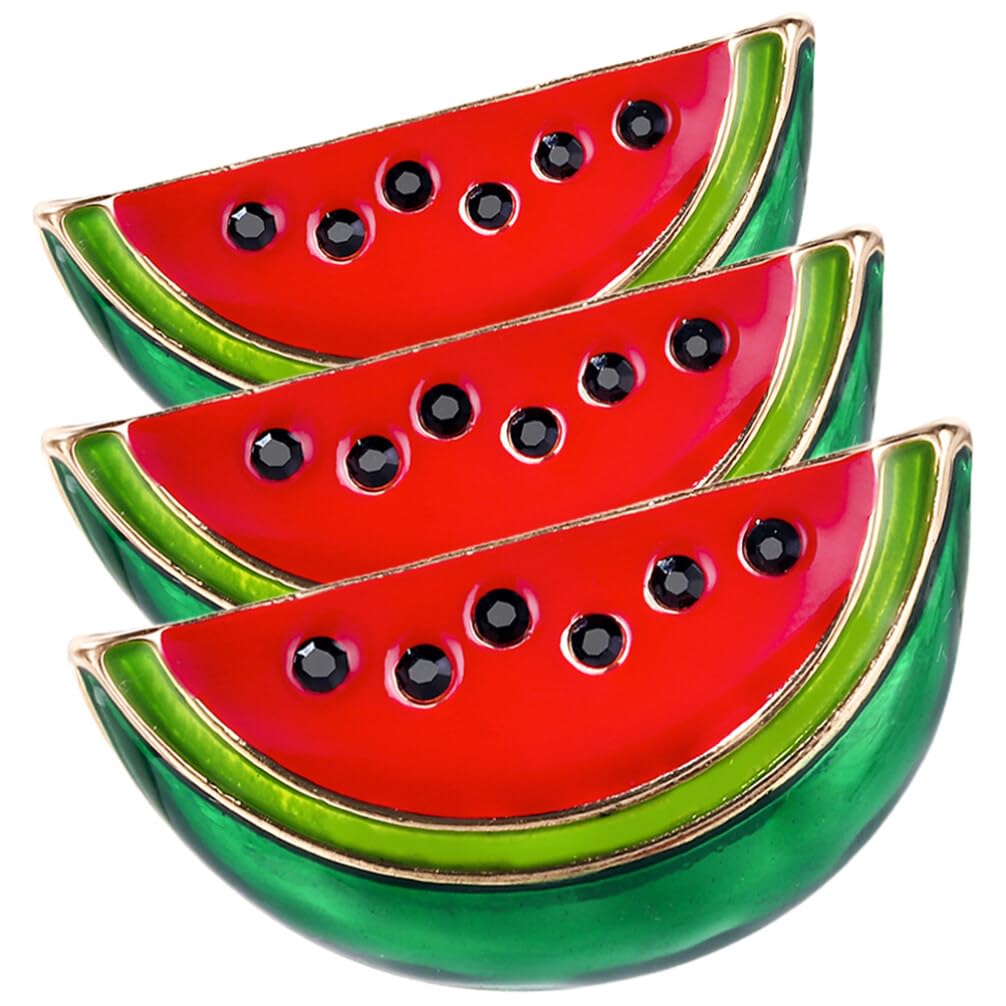 SAFIGLE Watermelon Enamel Pin: Watermelon Brooch Cute Fruit Brooch Pin Lapel Pin Food School Teacher Enamel Lapel Pin for Summer Gifts Birthday Lapel Collar Accessories 3pcs