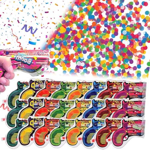 24pcs Cañon Confeti Boda Cañones de Confeti Biodegradable Adecuado para Fiestas de Cumpleaños Bodas Fiestas Ceremonias para La Graduación Aniversarios Navidad Año Nuevo y Otras Ocasiones