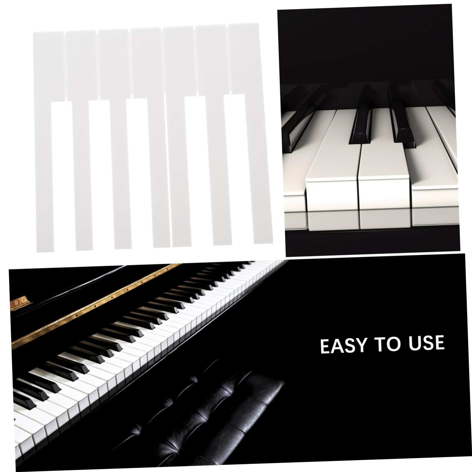 Cabilock 52 pezzi Tasti Ricambio Pianoforte Verticale Tastiera Piano Accessori Riparazione Resistente Pratico Delicato