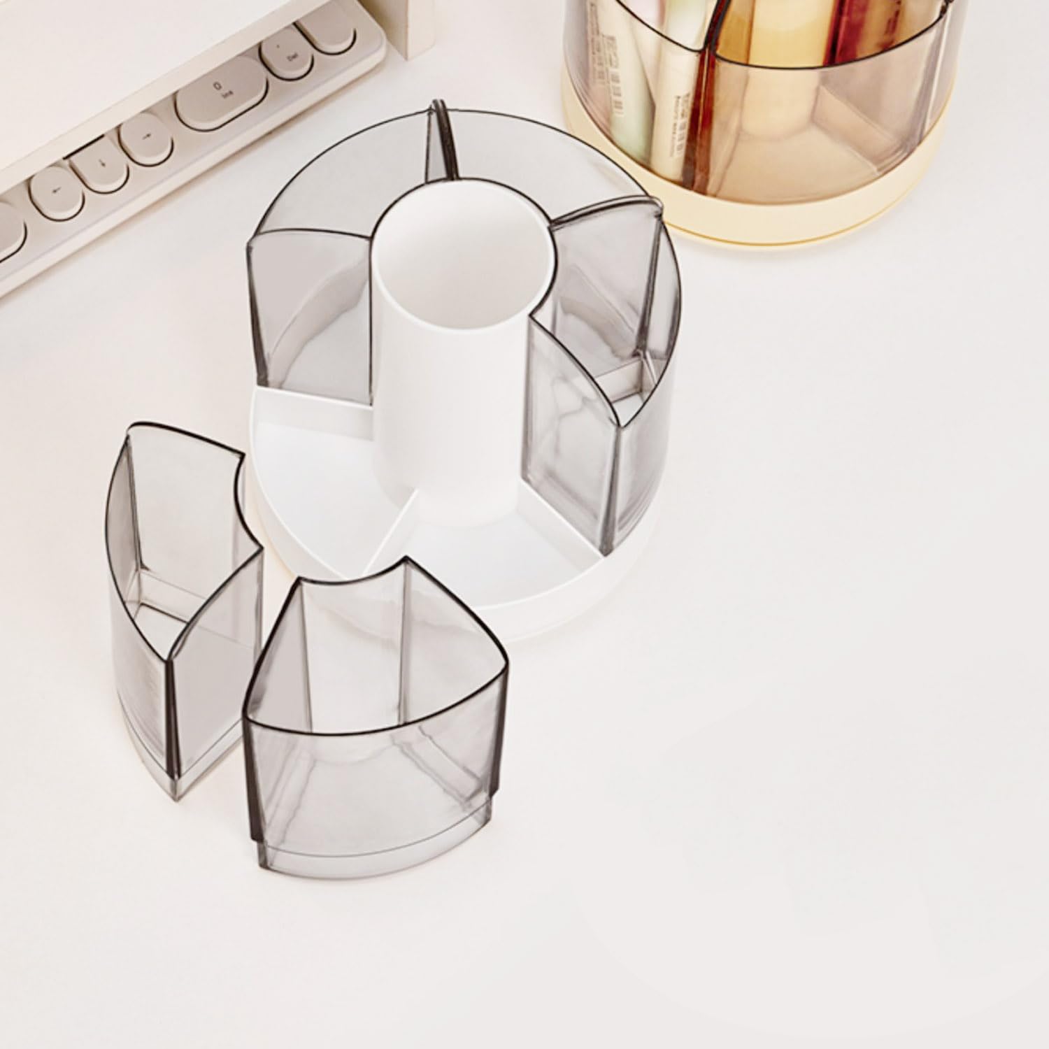 Amazon.co.jp: DoocliB ペン立て 360度回転 ペンスタンド 5グリード  