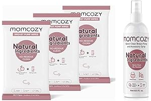 Momcozy Breast Pump Wipes & Cleaner Spray: Your Breastfeeding Essentials