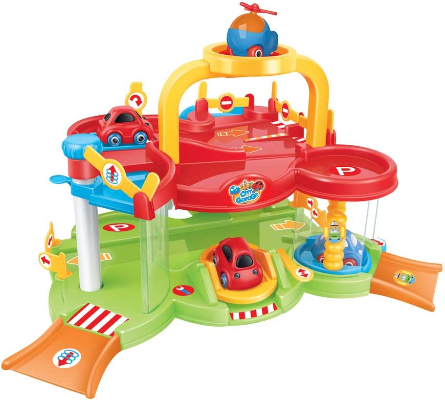 Varie - Garage Playset 405-1115. Cars and helicopter.
