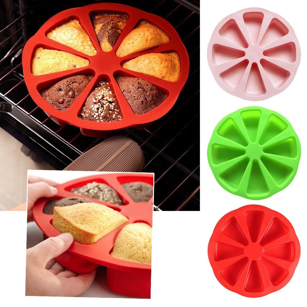 Stampo In Silicone Triangolare Per Pizza 8 Cavità | Antiaderente Per Muffin Brownie E Cioccolato - 3