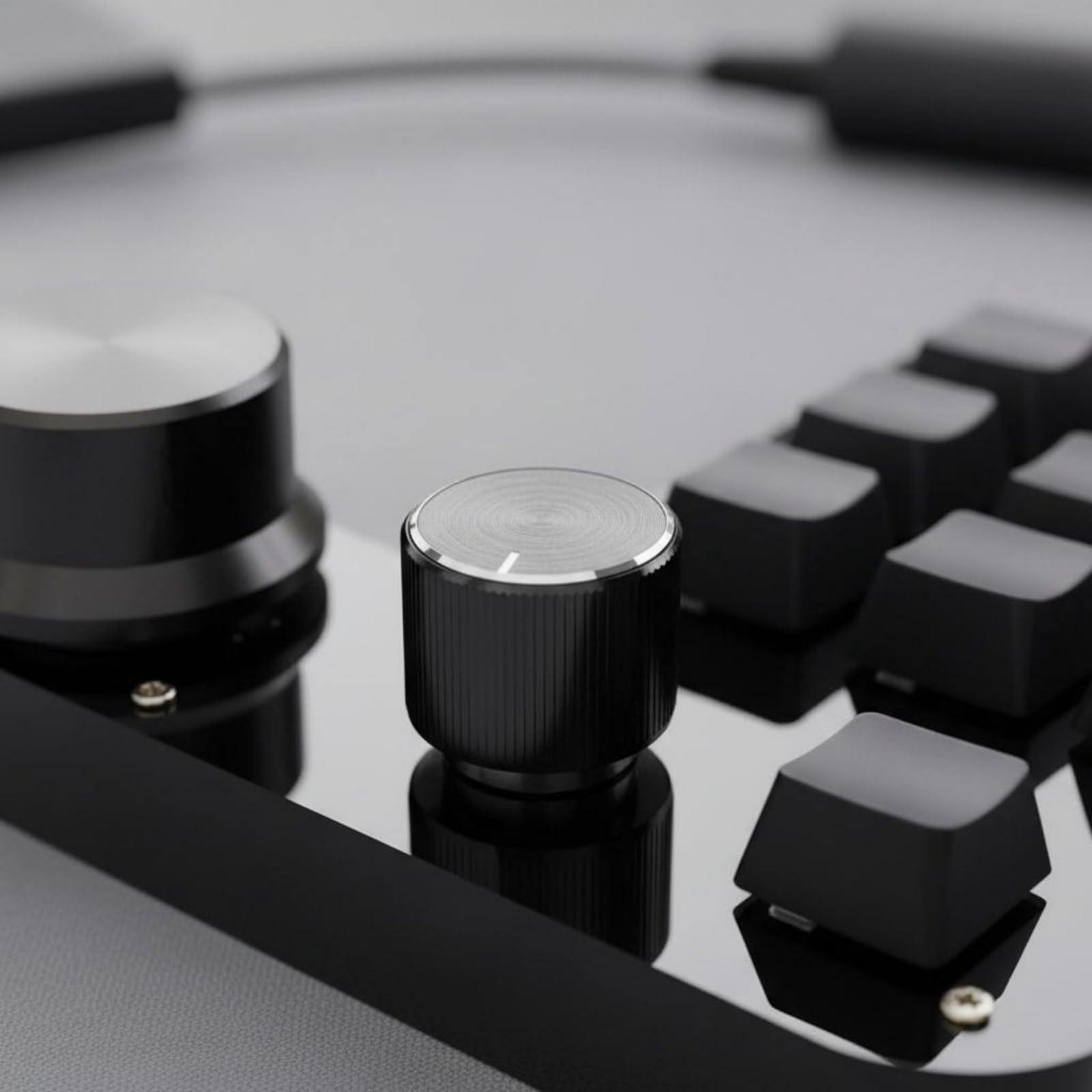 Tastiera da Gioco Tastierino Keypad Controller Periferica con 9 3 Manopole per E Scorciatoie Tasti Meccanici Intercambiabili Retroilluminazione USB C, Switch Rosso