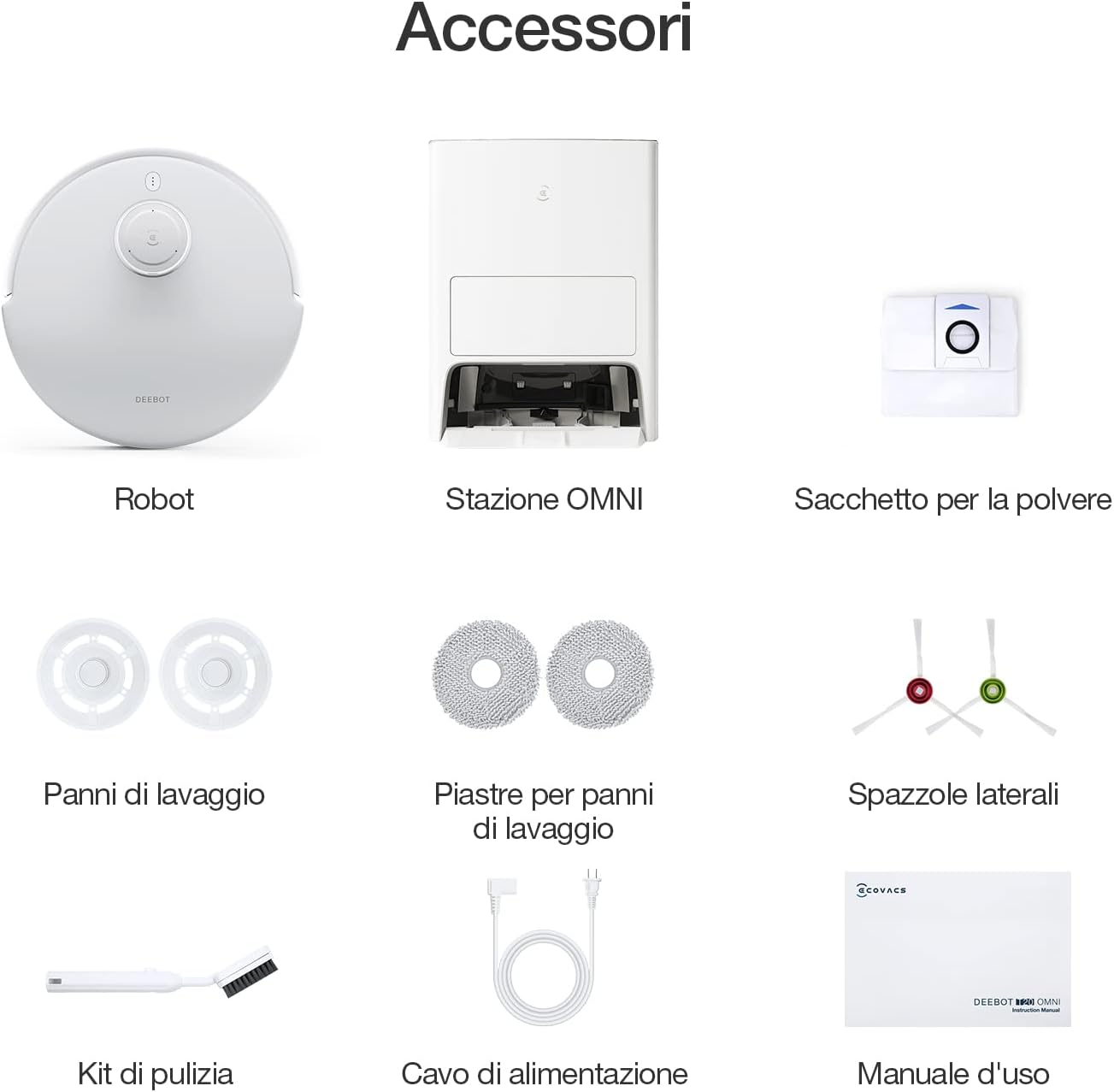 ECOVACS DEEBOT T20 OMNI Robot Aspirapolvere Lavapavimenti 6000Pa con Stazione Svuota Polvere e Pulizia Sollevamento Automatico Moci, Lavaggio Acqua Calda, Tappeti, Rilevamento ostacoli 3D, Alexa/APP ECOVACS DEEBOT T20 OMNI Robot Aspirapolvere Lavapavimenti 6000Pa con Stazione Svuota Polvere e Pulizia Sollevamento Automatico Moci, Lavaggio Acqua Calda, Tappeti, Rilevamento ostacoli 3D, Alexa/APP