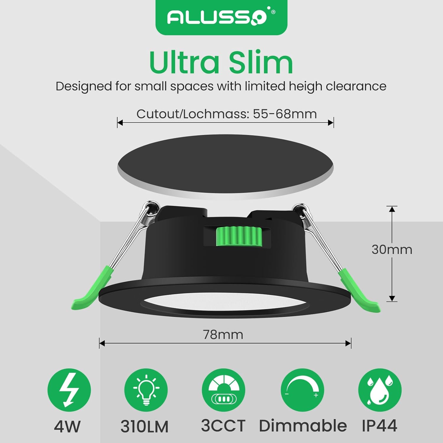 ALUSSO LED spotlámpák különböző színhőmérsékletekkel
