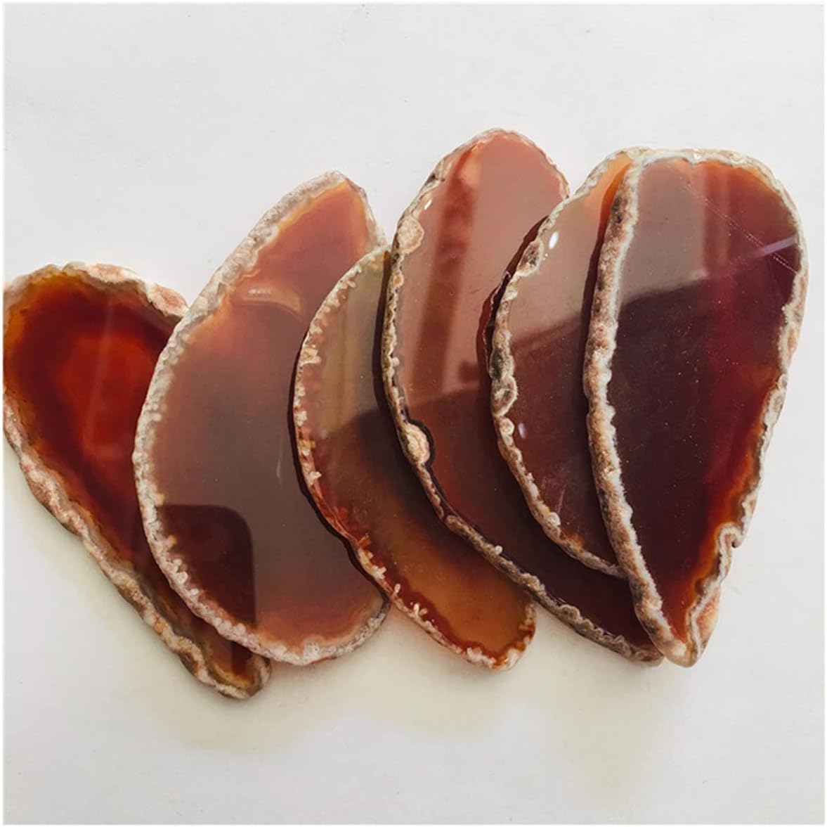 Crystal Stone Home Decor 5 pc Gray Crystal Quartz Large Agate Slice, Home Decoration