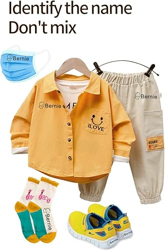 Miniatura 8 de Sello de nombre para ropa, impermeable, autintintintinta, sello de nombre para uniforme escolar, sellos de autintintintintinta para niños (BZ007 -