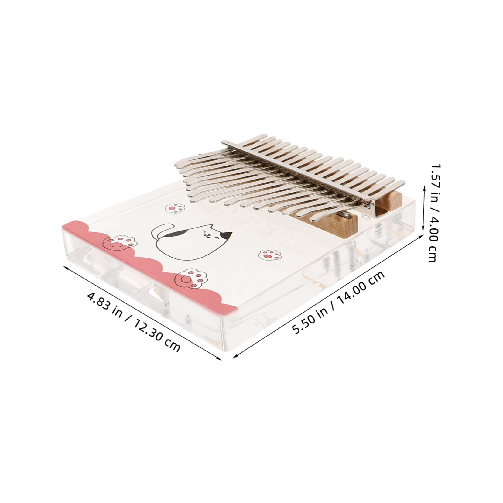 Kalimba 17 Touches en Acrylique, Piano à Pouces Cartonné | Finition Transparente Élégante, Format Portable, pour Musiciens et Débutants, Acier Inclus