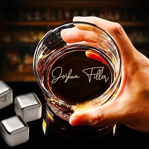 Noni Vasos de whisky personalizados de alta calidad, gafas antiguas con nombre personalizado, vasos para beber con monograma, regalos de whisky para