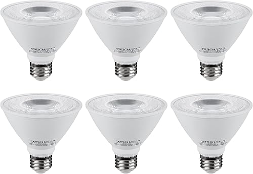 TORCHSTAR PAR30 - Bombilla LED de cuello corto, CRI90+ regulables, equivalente a 8 W, 75 W, certificación UL y ES, base de tornillo mediana E26,