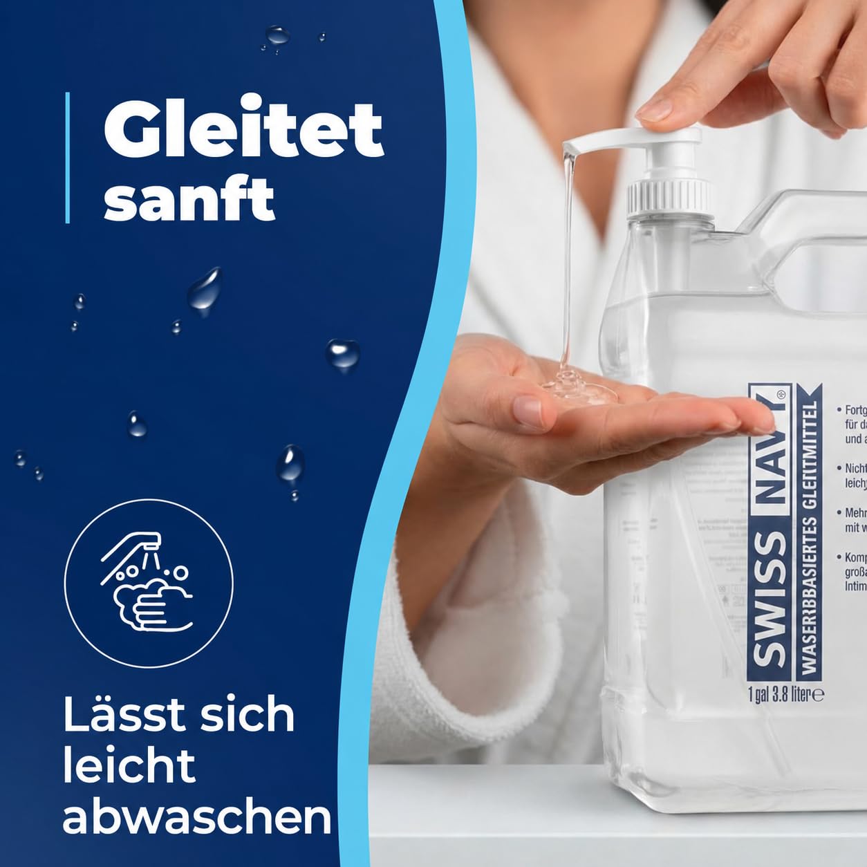 SWISS NAVY Premium-Sex-Gleitmittel auf Wasserbasis, 1 Gallone, MD Science Lab