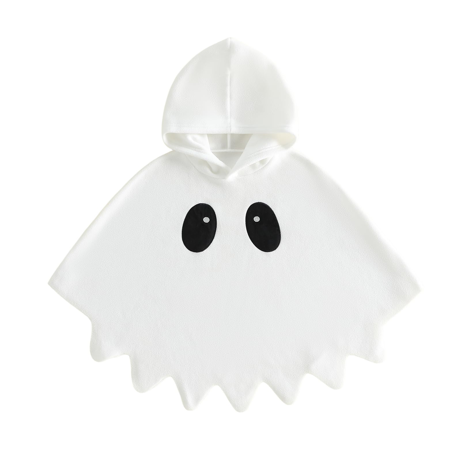 Xeadoffubio 2Pcs Toddler Girls Boys Halloween Ghost Outfits Cape Cloaks Long Pants Set (White Eye, 0-6 Months)