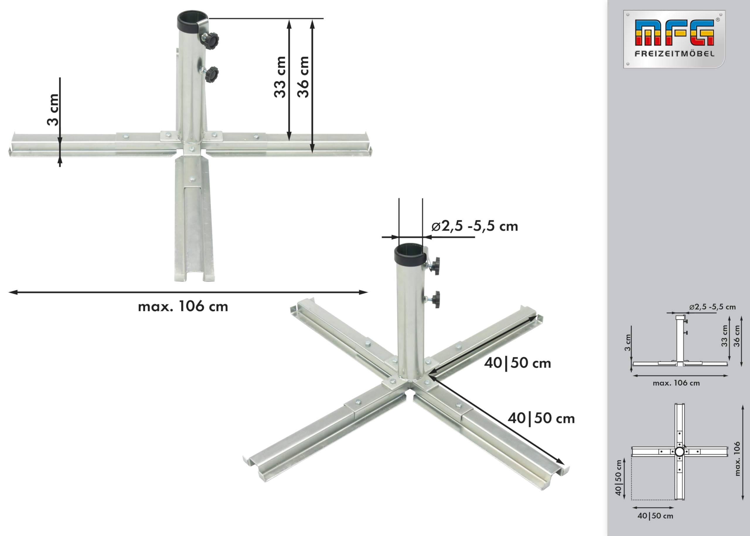 MFG Schirmständer bis D=55 mm