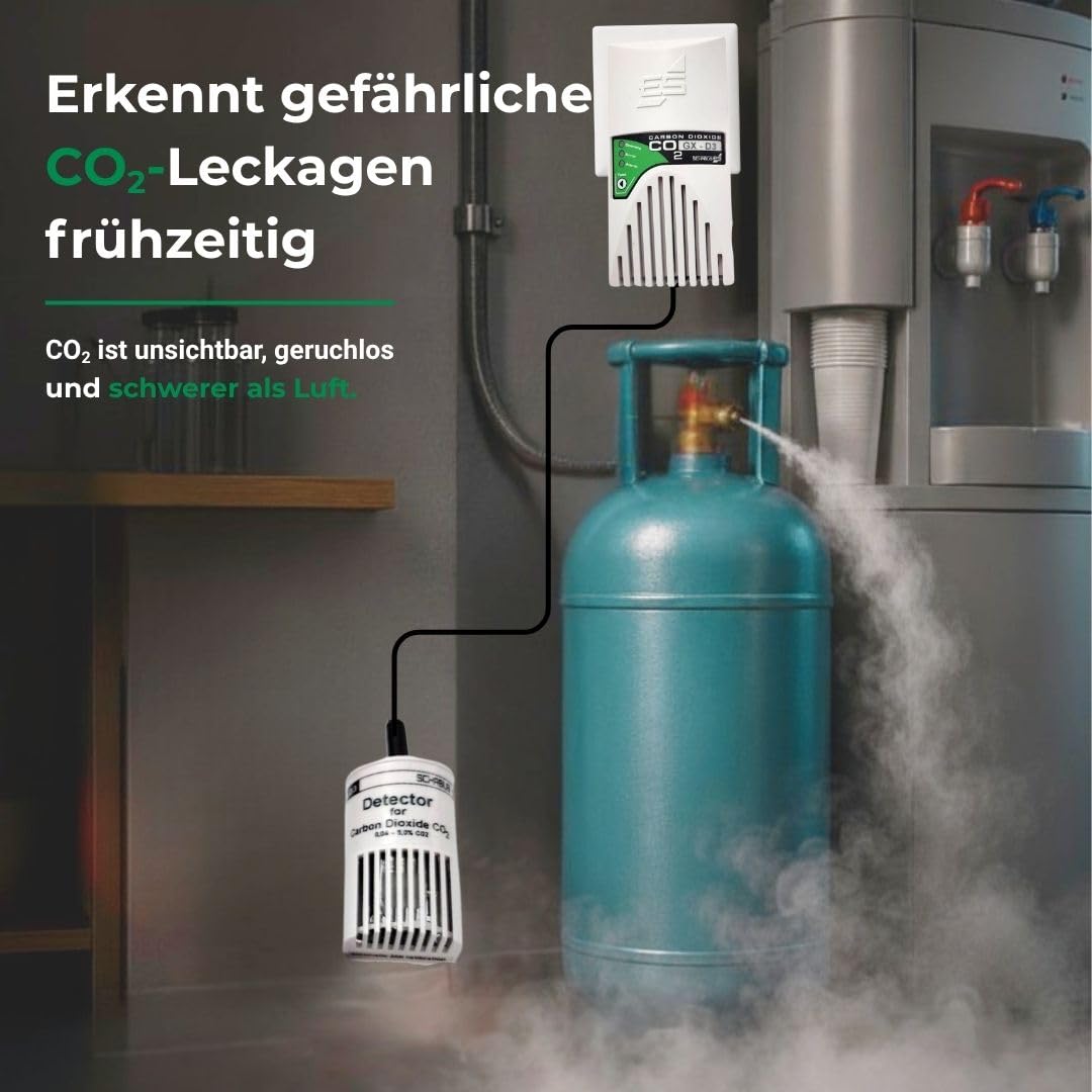 Schabus CO2 Alarm GX-D3 Steckdosengerät 230V Externer Sensor Kohlendioxid Detektor Technische Anlagen Made in Germany
