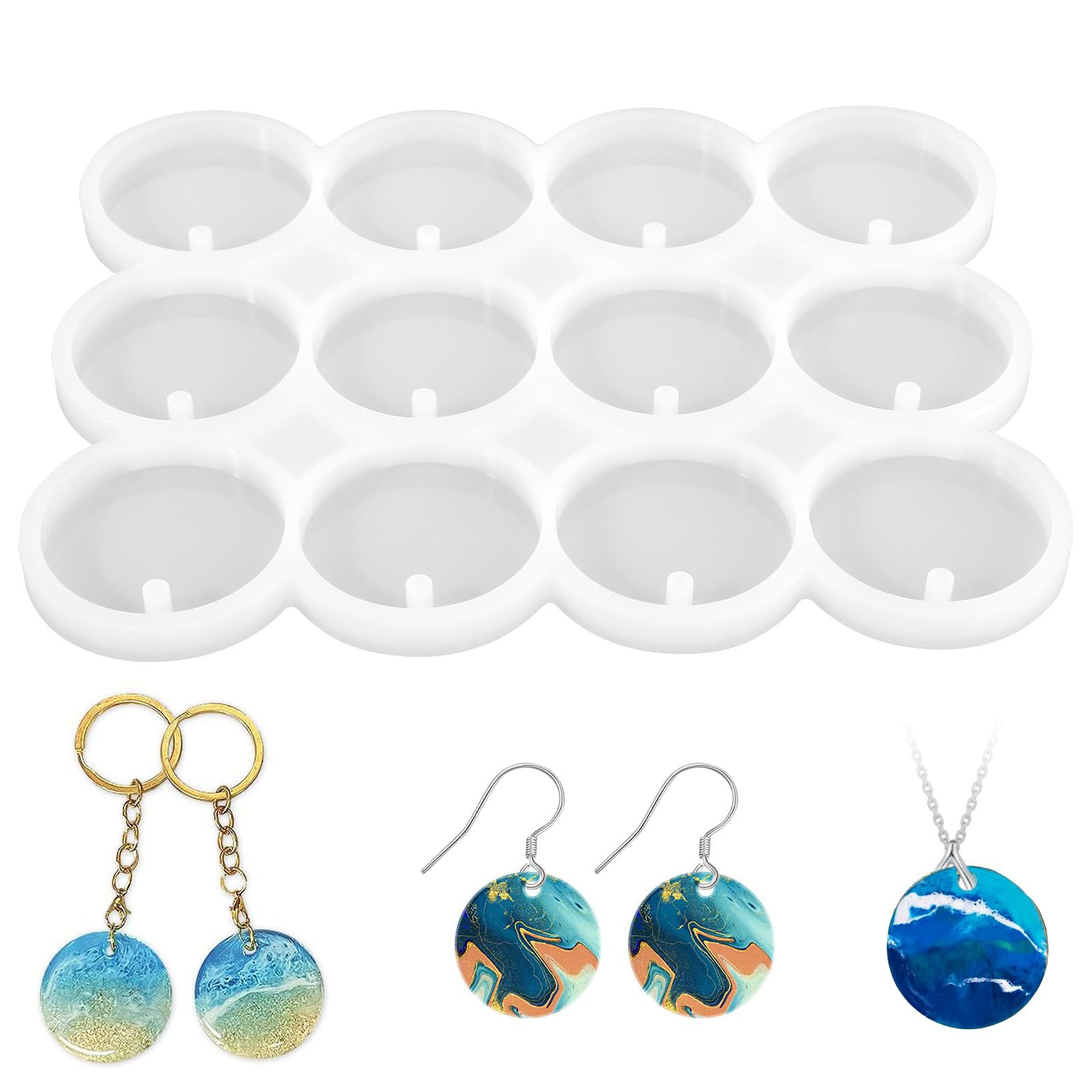 Kit 11 Pièces Moules Résine époxy En Silicone - Formes Libellule, Perles, Carillons - Pour Bijoux Et Décorations