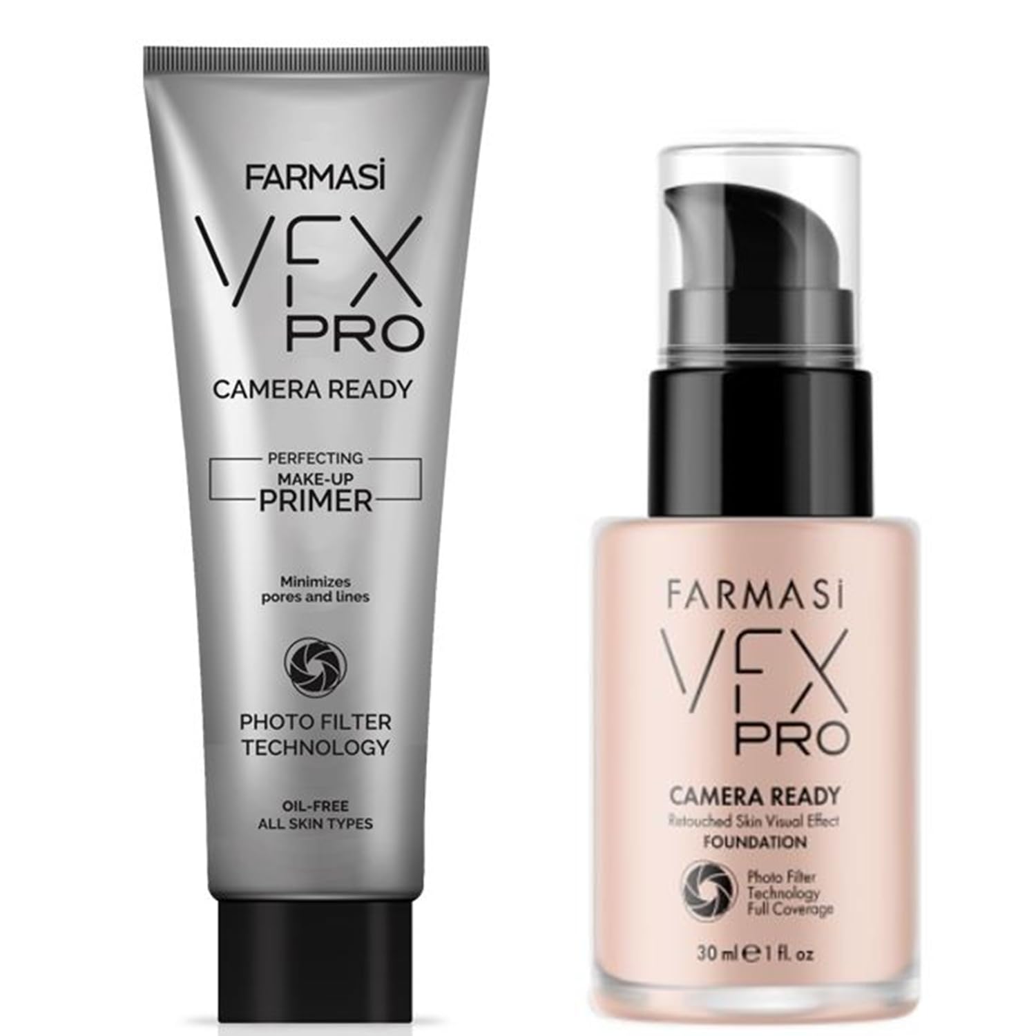 Farmasi Set: Farmasi VFX PRO Camera Ready Primer & Farmasi VFX PRO Camera Ready Foundation (00 - Cool Ivory)