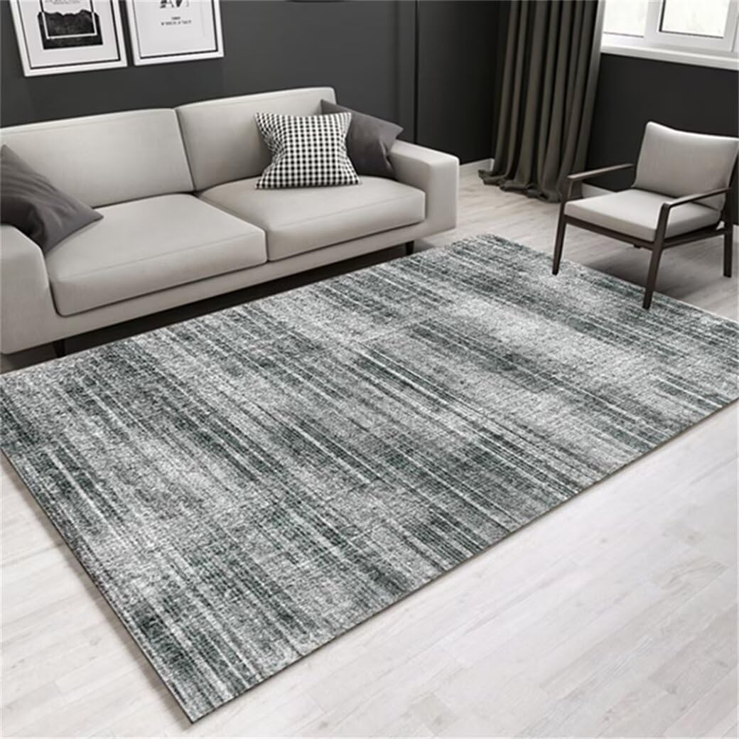 Tapis lavable gris 60x90cm style moderne pour chambre ado et couloir