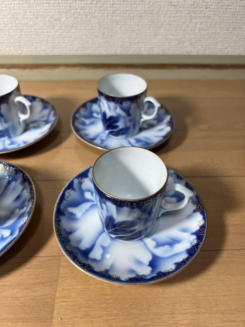 507 深川製磁 牡丹金ミル カップ5&ソーサー6 金彩 未使用 507 深川製磁