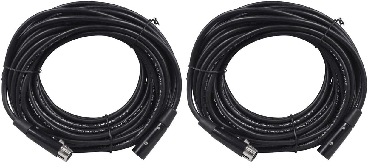 Rockville (2) RDX5M50 50フィート 5ピン オス-メス DMX 照明ケーブル 100% OFC銅