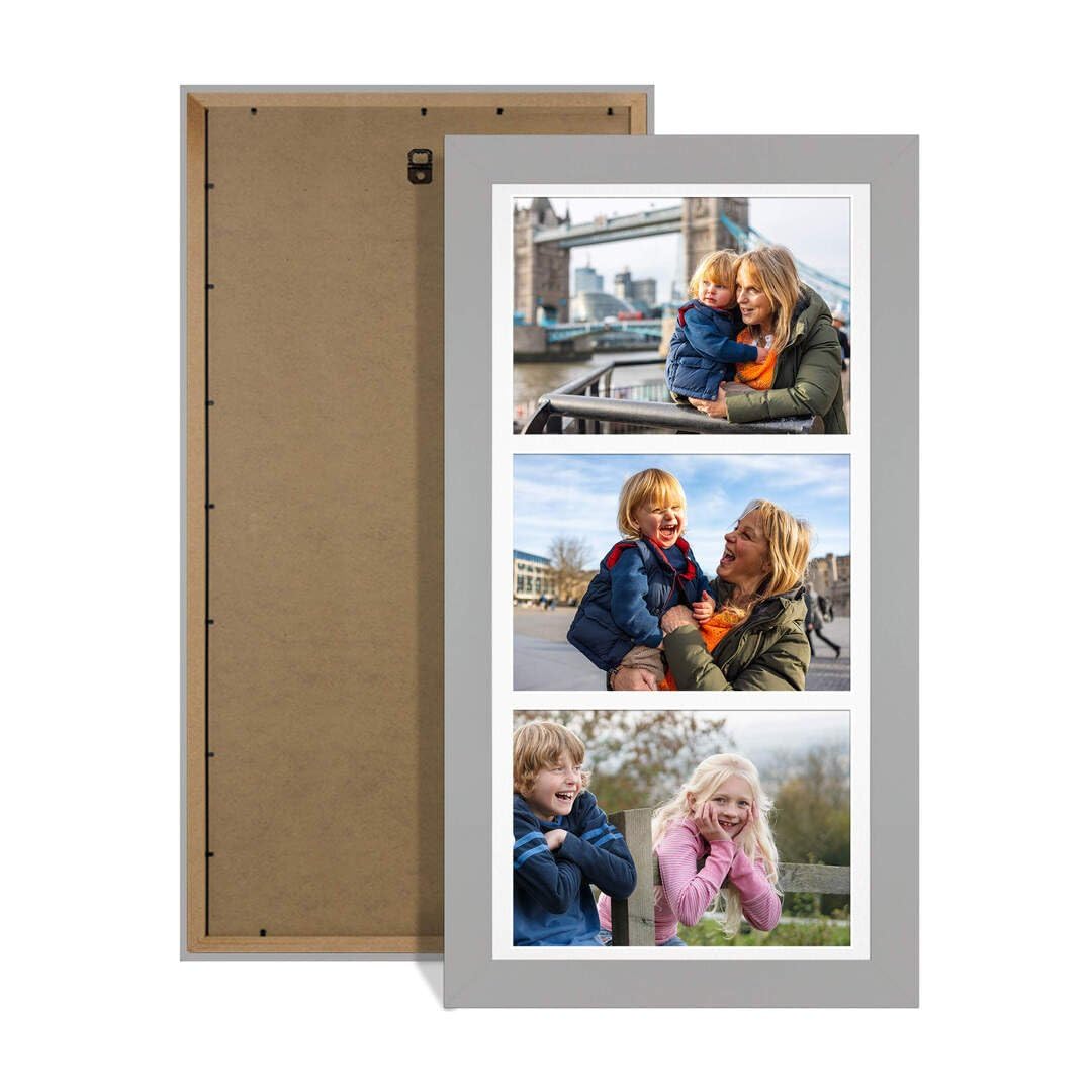 Procut Global 16x8" Modern Light Grey Photo Frame For Multiple Pictures