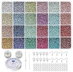 Bala&Fillic 12/0 Perles de graines de verre 24 Couleurs totales 14400 pcs en boîte, taille 2mm Perles de semences pour la fabrication de bijoux de boucles d'oreilles (600pcs/Color,24 Couleurs)