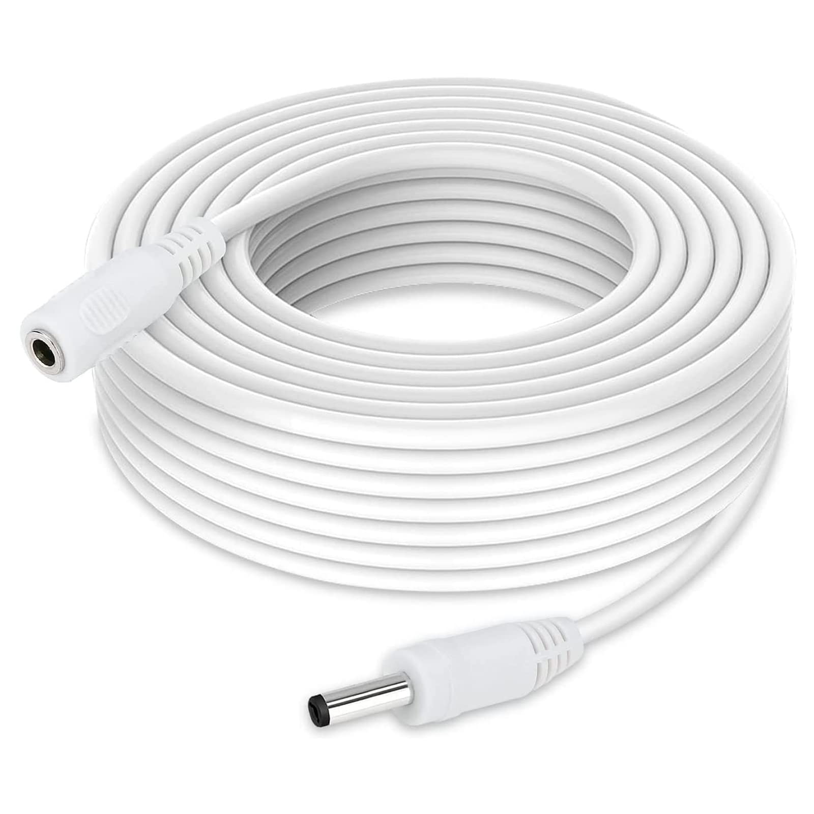 5 Meter CCTV 2.1 x 5.5mm DC 12V Power Extension Cable Male to Female, Power Supply Adapter Extender Cord for CCTV Security Cameras, DVRs, LED Strips, Routers WHITE