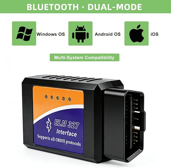 OBD2 Bluetooth Scanner,OBD2 Bluetooth Adapter V1.5 for iOS iPhone Android | Wireless Car Diagnostic Scanner Code Reader for Windows,OBD-II Car Diagnostic Tool Supports All Vehicles with OBDII Protocol