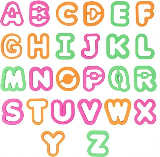SUNNYCLUE 1 Box 52Pcs Letter Clay Cutters Plastic Letter Cutters Colorful Capital Alphabet A to Z Shaped Molds Creative Decor Polymer Clay Molds Tool Set for DIY Crafts Home Party Decorations Adults