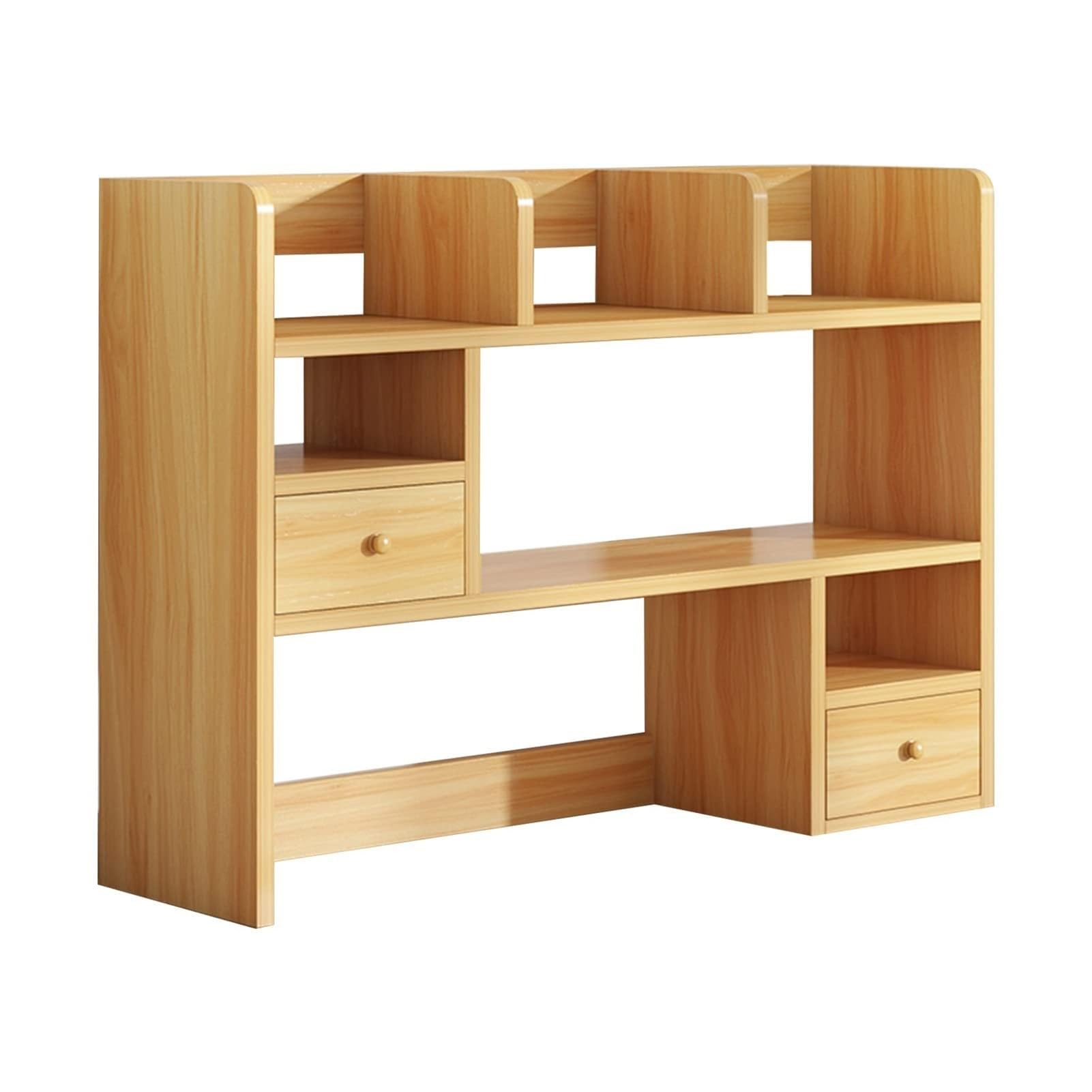 ASerZenith Desktop Bookshelf Desk Bookshelf - Desktop Bookshelf Storage Organizer, Storage Shelf, MDF Desk Organizer Bookcase, Multipurpose Countertop Hutch Bookshelf,