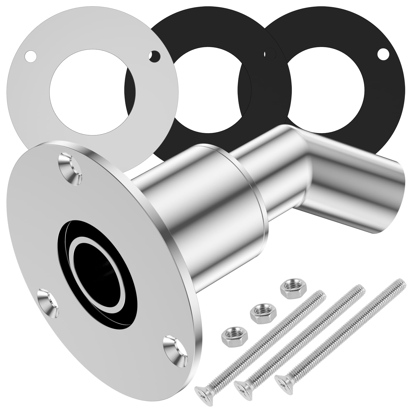 Straight Thru Hull Exhaust Skins Fitting For 24mm Inner Diameter Tube Pipe 316 Stainless Steel Skin Bolts Nuts Diesel Heaters