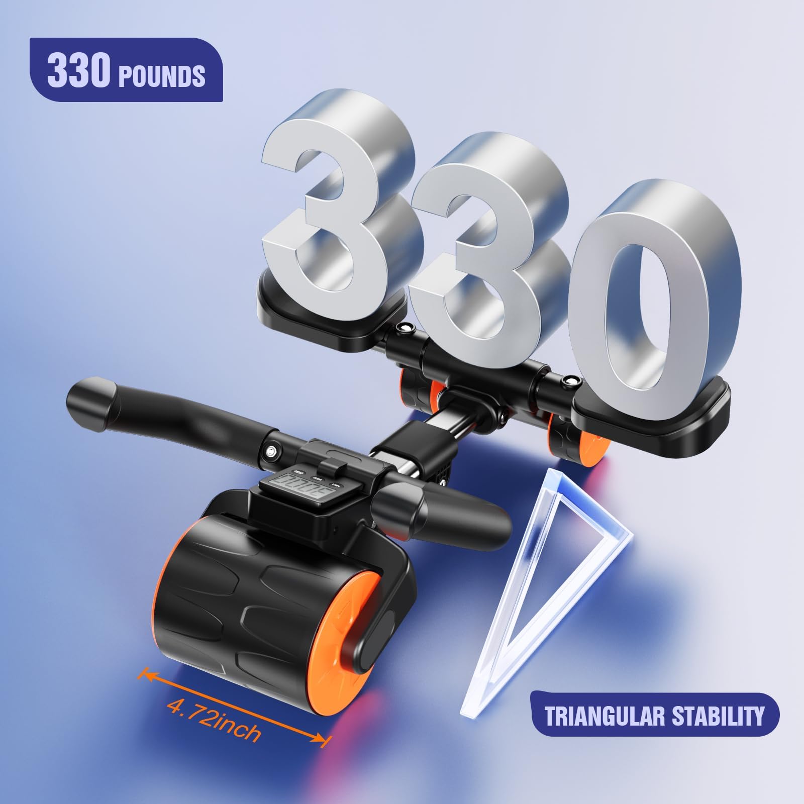 Buikoefenroller, Fitness Ab Roller Automatische Rebound Buikwiel, Verwijderbare Mute, Multi Hoek Core Training, Thuis Gym Sportuitrusting voor Mannen Vrouwen Beginner Professionals (Paars