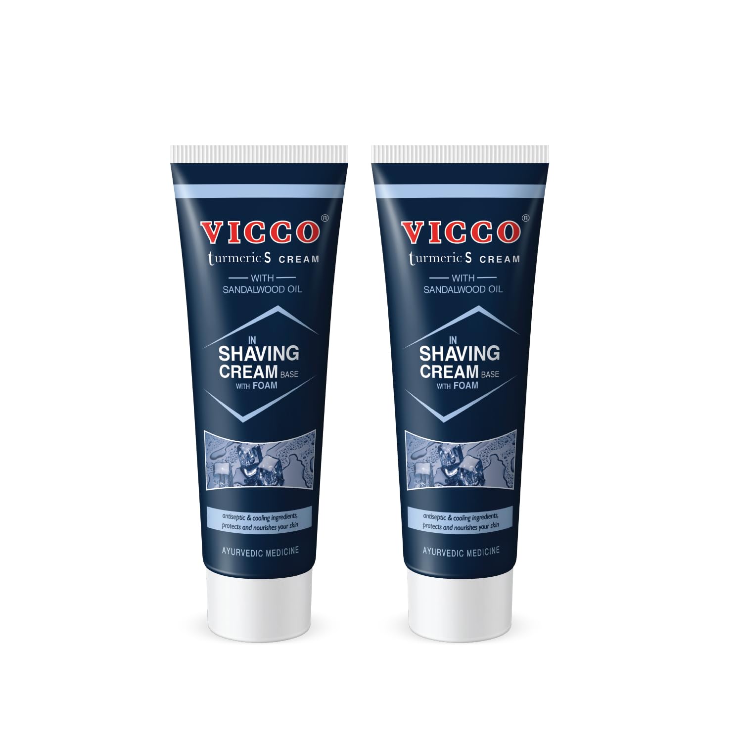 Vicco Turmeric with Sandalwood Oil Shaving Cream Base | 70gm | Pack of 2-image-38